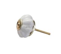 SNGUOQ 10Pcs Pumpkin Cabinet Door Knobs Ceramic Drawer Pull Handle Bathroom Porcelain Wardrobe Dresser Knob 40x29mm for Cabinets, Handles(White)