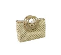 SNGUOQ 1Pcs Woven Bag Handmade Casual Women Straw For Travel, Vacation(Beige)