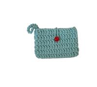 SNGUOQ 3Pcs Solid Color Weaving Card Bag Handmade Small Crochet Coin Purse Knitting Square Mini Handbags for Women for Parties and Gatherings(Green)