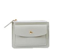 SNGUOQ Square Leather Coin Purse Simple Multifunctional Zipper Short Wallet Card Case for Dinner Parties,Vacations(Grey)