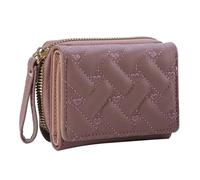 SNGUOQ Wallets for Women Leather Tri-fold Small Wallet Cute Card Holder Multi-Card Slot Coin Purses for Dinner Parties,Vacations(Purple)