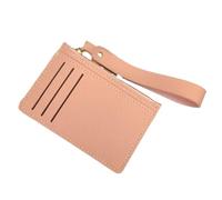 SNGUOQ with Lanyard Leather Coin Purse Multi-Position Card Case Credit Holder Simple Short Wallets for Dinner Parties,Vacations(Orange)