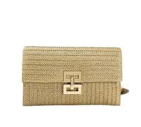 SNGUOQ Women Crochet Handbag Versatile Weaving Clutch Bag Straw Envelope Clutch Female Party Wedding Bag For Party, Wedding(Khaki)