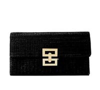 SNGUOQ Women Crochet Handbag Versatile Weaving Clutch Bag Straw Envelope Clutch Female Party Wedding Bag For Party, Wedding(Black)