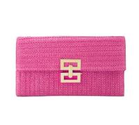 SNGUOQ Women Crochet Handbag Versatile Weaving Clutch Bag Straw Envelope Clutch Female Party Wedding Bag For Party, Wedding(Pink)