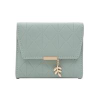 SNGUOQ Women's Wallet Autumn and Winter Short Small Fresh Simple Three Fold for Dinner Parties,Vacations(Green)
