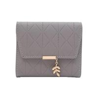 SNGUOQ Women's Wallet Autumn and Winter Short Small Fresh Simple Three Fold for Dinner Parties,Vacations(Light Grey)