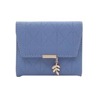 SNGUOQ Women's Wallet Autumn and Winter Short Small Fresh Simple Three Fold for Dinner Parties,Vacations(Blue)