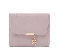 SNGUOQ Women's Wallet Autumn and Winter Short Small Fresh Simple Three Fold for Dinner Parties,Vacations(Pink)