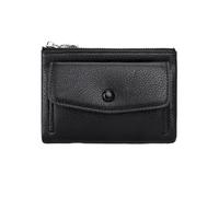SNGUOQ Women's Wallet Leather Short Double Zippered Simple Solid Color Large Capacity Bag with Coin Pocket for Dinner Parties,Vacations(Black)