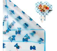 SNHDYMTK 20 Sheet Stitch Floral Wrapping Paper Flowers Folded Flat Waterproof Florist Supplies Packaging Paper for Birthday Flower Graduation DIY (Blue), TFVZJASW528741621