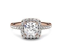 SNHHNSW 1 3/8 ct. tw. Moissanite Halo Ring in 10K 14k Yellow Rose White Ring,Engagement Promise Eternity Ring for Women, Wedding Band Anniversary Valentine Jewerly Gift
