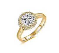 SNHHNSW 1-5/8 ct.tw. Round Cut Moissanite Engagement Ring Bridal Gift Personalized Name Ring Promise Ring for Women Ladies Girls