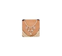 SNHHNSW 1920s Faux Pearl Necklace with Earrings White Stone en Beads Crystal Statement Collar Bib Necklace for Women (Style 3)