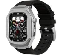 SNHHNSW Bracelet de montre en acier inoxydable et silicone, Series 9/8/7/6/5/4/SE, bracelet de montre de luxe + coque en métal, kit de remplacement iWatch 45 mm 44 mm