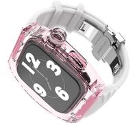 SNHHNSW Bracelet de montre en caoutchouc transparent de luxe avec fermoir papillon Ultra 8 7 6 5 4 SE Series Accessoires de rechange 44 mm 45 mm