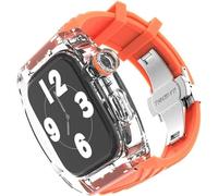 SNHHNSW Bracelet de montre en caoutchouc transparent de luxe avec fermoir papillon Ultra 8 7 6 5 4 SE Series Accessoires de rechange 44 mm 45 mm