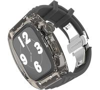 SNHHNSW Bracelet de montre en caoutchouc transparent de luxe avec fermoir papillon Ultra 8 7 6 5 4 SE Series Accessoires de rechange 44 mm 45 mm