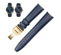 SNHHNSW Bracelet de montre en cuir véritable homme IWC IW503312 IW500713 IW344205 avec boucle ardillon Bleu 22 mm 20 mm