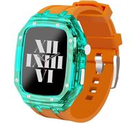 SNHHNSW Bracelet de montre transparent en caoutchouc, 44 mm 45 mm, kit de bracelet de montre transparent, iWatch Series 9/8/7/6/5/4/SE