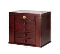 SNHHNSW Chests Large Box Multi-Layer Case Retro Wooden Storage Earrings Ring Box with Mirror Organizer Spacious
