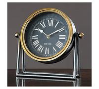 SNHHNSW Docked Table Desktop Clock Watch American Retro Small Table Watch Home Iron Art Desktop Clock Living Room Decoration Decorative Gebtra Desk Simple Antique Watch 7 Inches