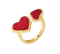 SNHHNSW Heart Love Adjustable Ring for Women Cute Red/White/Black Acrylic Open Statement Finger Engagement Promise Wrap Rings Comfort Fit Fashion for Her Bff