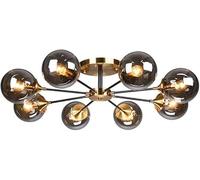 SNHHNSW Modern Black Sputnik Chandeliers Flush Mount Ceiling Light Industrial Rustic Ceiling Light Fixtures Compatible with Living Room Kitchen Bar Bedroom,Chandelier