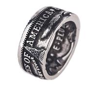 SNHHNSW Patriotic United States National Signet Rings for Men Women Gothic Statement Finger Band Vintage Middle Ring Punk Birthday Forth 4th Independence Day Memorial Party Favor for Dad Husband