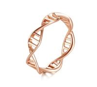 SNHHNSW Rings Ring Jewellery Women Men Dna Double Spiral Rose Gene Set Women'S Twist Pattern Simple Hand Generation