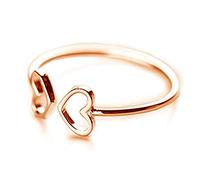 SNHHNSW Thin Double Heart Love Open Ring for Women S Dainty Cute Tiny Adjustable Engagement Statement Promise Finger Knuckle Daughter Birthday