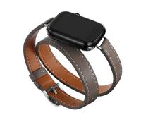 SNHHNSW Watch band For Ultra 49mm 40mm 41mm Double Tour leather Strap 45mm 42mm 44mm Series For 9 8 7 6 Se 5 4 3 2 for Iwatch 6 38mm