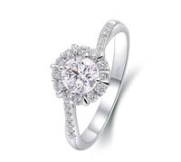 SNHHNSW / White Wedding Bands Women, 0.6 Round Moissanite Twisted Band Women's Engagement Ring Wedding Ring