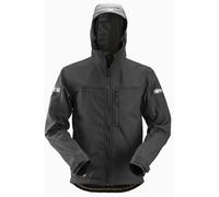 Snickers AllroundWork Softshell Jacket with Hood - Black/Black - S Regular