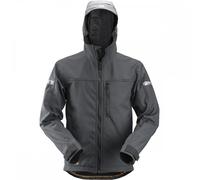 Snickers 1229 AllroundWork, Softshell Jacket with Hood Steel Grey 2XL 2XL