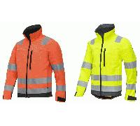 Snickers 1230 AllroundWork, High-Vis Softshell Jacket CL3 Orange Yellow