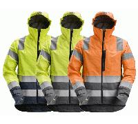 Snickers AllroundWork, High-Vis WP Shell Jacket CL3 High Visibility Or 3XL