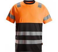 Snickers 2535 High-Vis Class 1 T-Shirt Black/High-Vis Orange XL Colour XL
