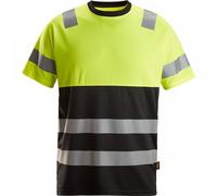 Snickers 2535 High-Vis Class 1 T-Shirt Black/High-Vis Yellow XL Colour XL