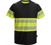 Snickers 2538 High-Vis Class 1 T-Shirt Black/High-Vis Yellow XS Colour XS