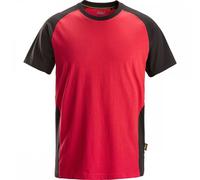 Snickers 2550 Two-Coloured T-Shirt Chilli Red/Black L Colour: Chilli R L