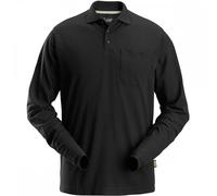 Snickers 2608 Long Sleeve Pique Shirt Black XL Colour: Black, Chest Si XL