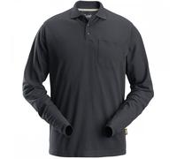 Snickers 2608 Long Sleeve Pique Shirt Steel Grey L Colour: Steel Grey, L