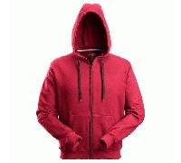 Snickers 2801 Full Zip Hooded Work Sweatshirt, Soft Lining, CHILLI RED