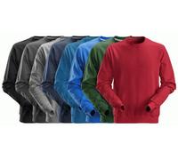 Snickers 2810 Plain Crew Neck Sweatshirt Jumper, XS-3XL - NAVY BLUE
