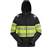 Snickers 2838 High-Vis Class 1 Full Zip Hoodie Black/High-Vis Yellow S S