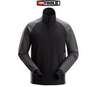 Snickers 2841 Two-Coloured Half-Zip Sweatshirt Black/Steel Grey XL Col XL