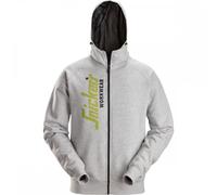 Snickers 2846 Logo Full-Zip Hoodie Grey Melange S Colour: Grey Melange S