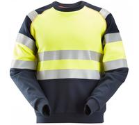 Snickers 2869 ProtecWork Sweatshirt Class 1 Navy/High Visibility Yello 2XL