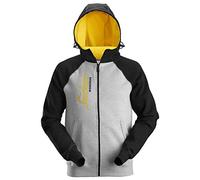 Snickers 2888 Logo Full Zip Sweatshirt Hoodie Grey/Black